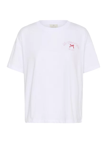 Kaffe Tricou Jenny roz / roșu alb