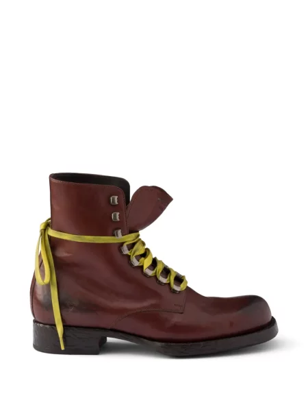 Botine Prada din piele maro