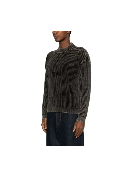 Dzianinowy sweter Emporio Armani brązowy