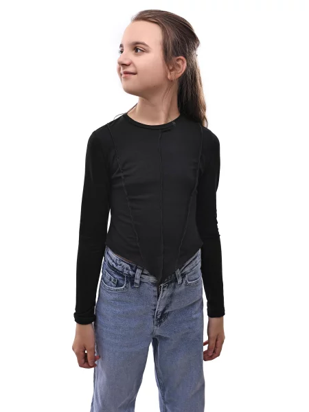 Дитячий Лонгслів СТИЛЬ-В віскоза/поліестер чорний