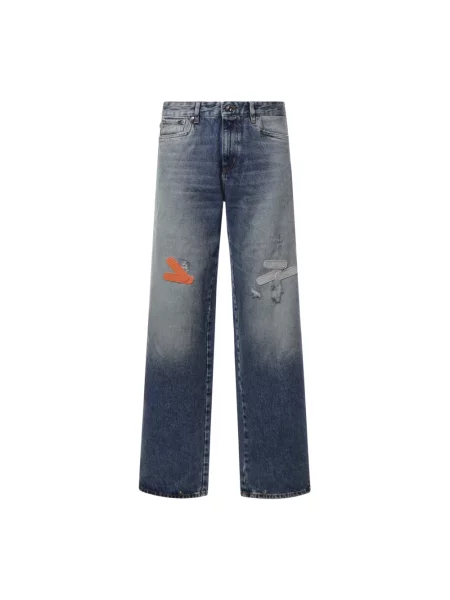Jeansy straight leg Pdf niebieskie