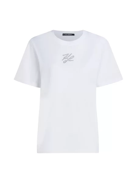 Karl Lagerfeld Tricou Autograph' alb
