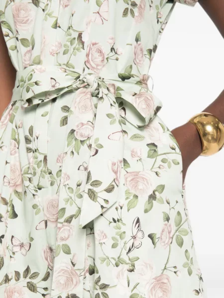 Гащеризон Alice + Olivia на цветя с принт зелено