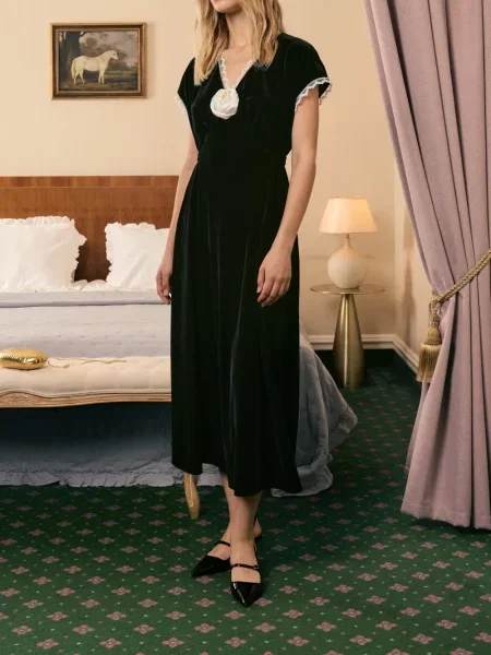 Rochie midi Sleeper până la genunchi de costum negru