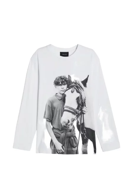 Lung tricou Simone Rocha cu imagine alb