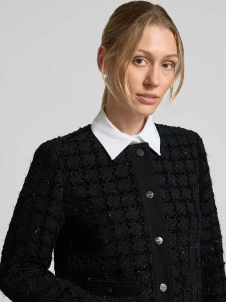 Żakiet o kroju regular fit z dodatkiem wełny model GIACCA KATE' Liu Jo White czarna