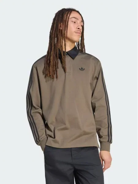 Adidas Bluza Rugby Longsleeve Polo Khaki zielona