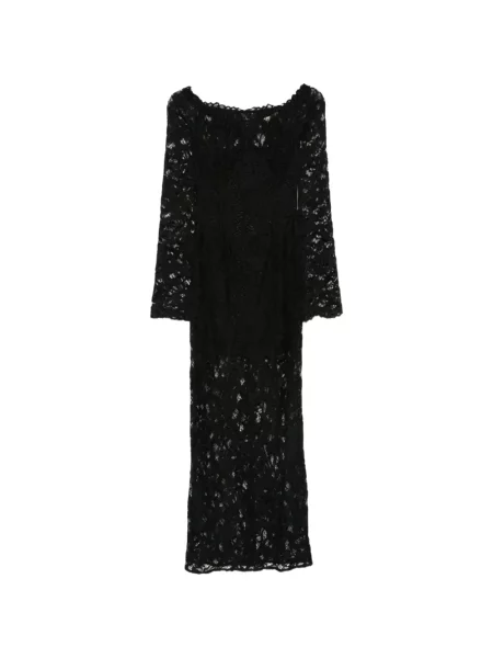 Rochie Manuri cu pene din dantelă de costum negru