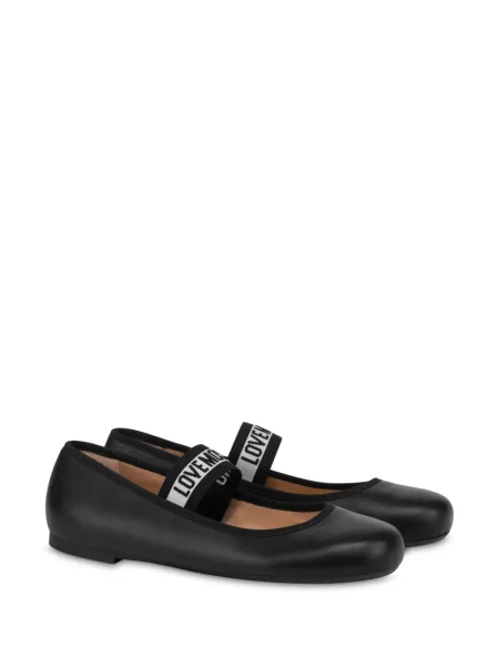 Презрамки балеринки Love Moschino с автограф черно