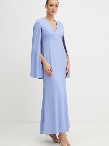 Twinset rochie cu vâscoză albastru