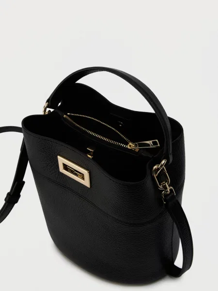 Furla De piele geantă pe umăr FURLA AMELIA negru