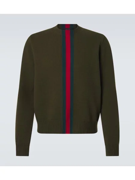 Pulover Gucci de lână cu dungi verde