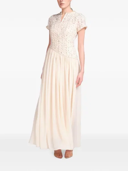 Rochie maxi Baruni din dantelă alb
