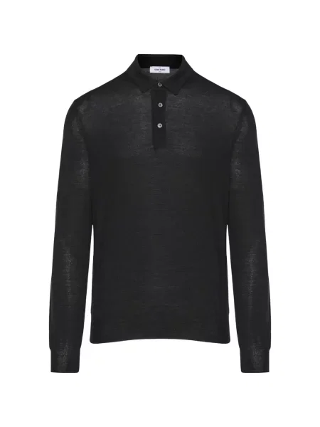 Lung tricou polo Gran Sasso negru