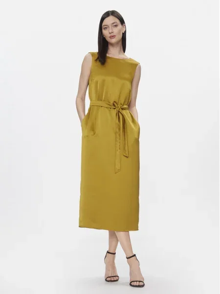 Weekend Max Mara rochie midi drept galben