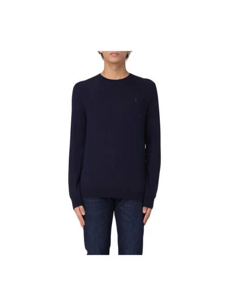 Polo Ralph Lauren sweter wełniany granatowy lekki niebieski