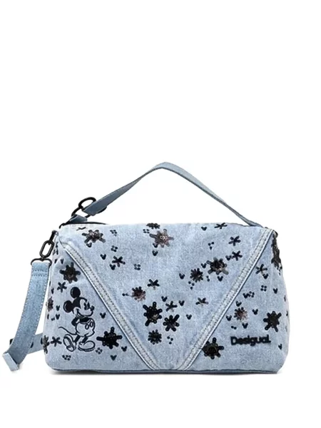 Geantă shopper Desigual cu paiete albastru
