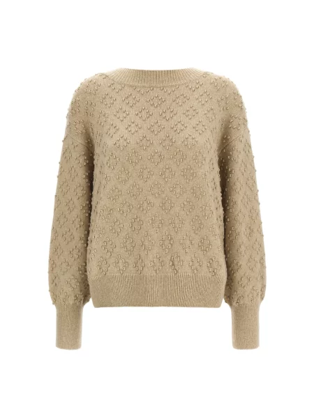 Sweter Agnona z kaszmiru beżowy