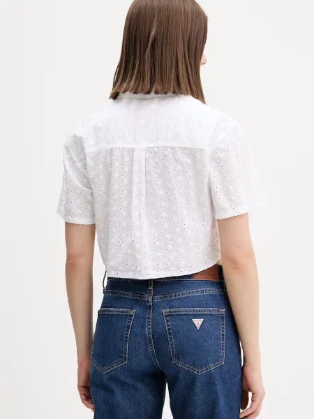Koszula z krótkim rękawem Guess z krótkim rękawem biała