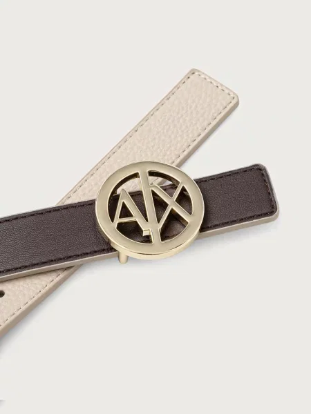 Műbőr megfordítható öv Armani Exchange bézs