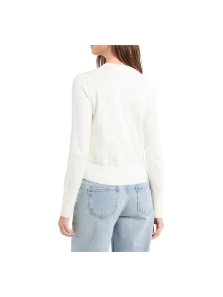Guess Jeans sweter z domieszką wełny beżowy białe