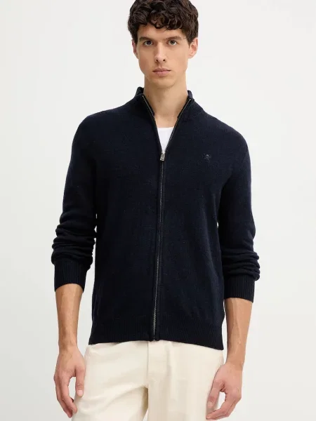 Vuneni kardigan Hackett London za muškarce tamno plava
