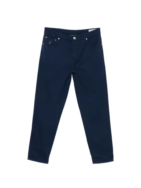 Džíny Brunello Cucinelli s autogramem modré