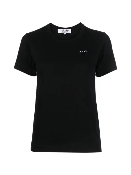 Tričko Comme Des Garçons Play se srdcovým vzorem černé