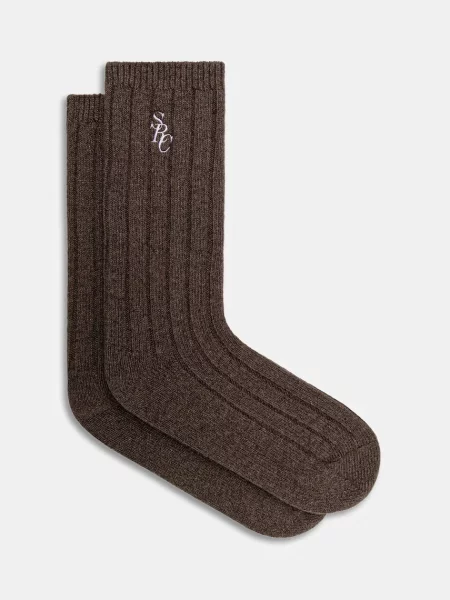Sporty & Rich Κάλτσες με προσθήκη μαλλιού Sporty & Rich SRC Cashmere καφέ