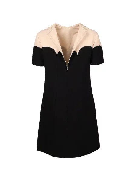 Gulerat rochie mini Valentino Garavani din dantelă negru
