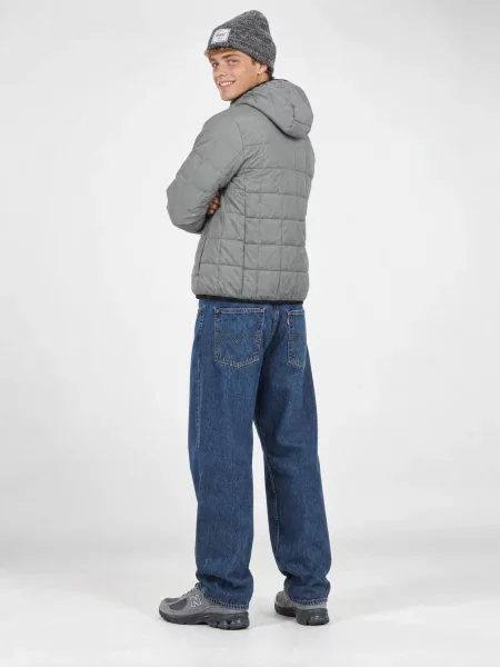 Bunda Emporio Armani Ea7 s kapucňou sivá