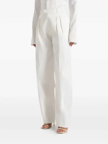 Pantaloni Manière De Voir din satin alb