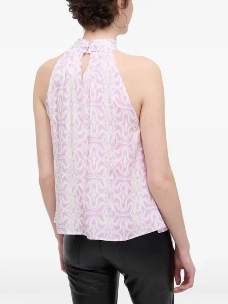 Bluză Desigual cu imprimeu geometric roz