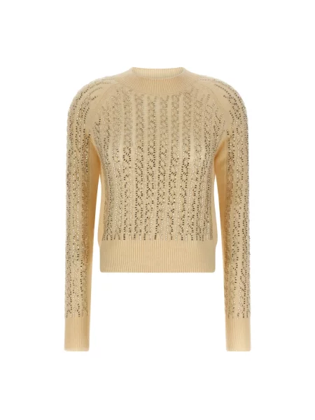 Sweter Ermanno Scervino wełniany z ćwiekami beżowy