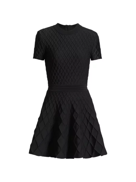 Rochie Balmain tricotate evazată negru