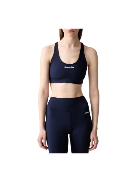 Stanik sportowy Sporty And Rich z logo niebieski