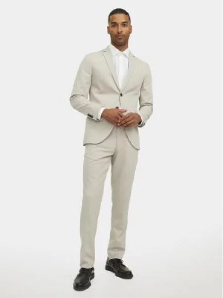 Jack&Jones Kostiumas Franco Écru Super Slim Fit pilka