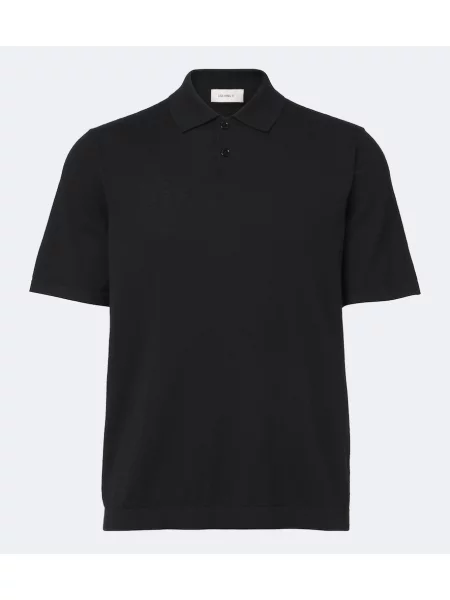 Tricou polo Lisa Yang din cașmir negru