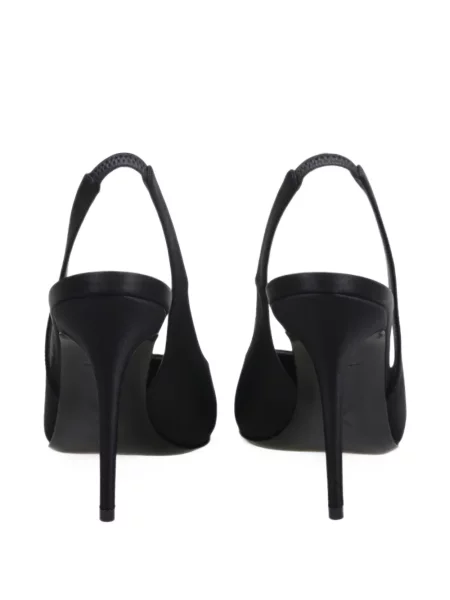 Pantofi cu toc Amina Muaddi din satin negru