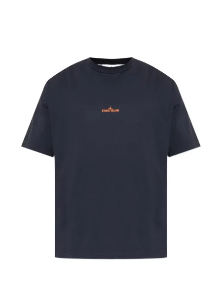 Tricou Stone Island din jerseu cu strasuri albastru