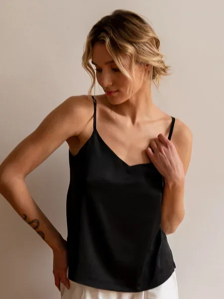 Майка для дому FORLY віскоза/шовк чорний