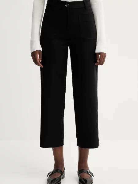 Sessun pantaloni drept high waist negru