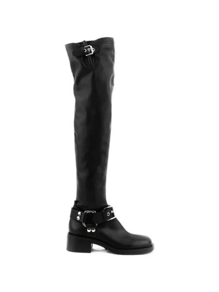 Cizme Strategia Shoes din piele cu cataramă negru
