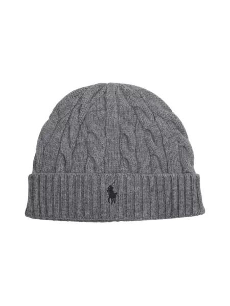 Czapka Polo Ralph Lauren z kaszmiru szara