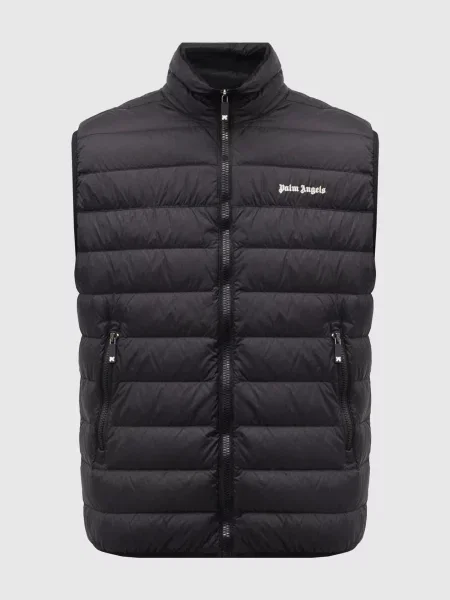 Пуховий жилет з логотипом Palm Angels S чорний
