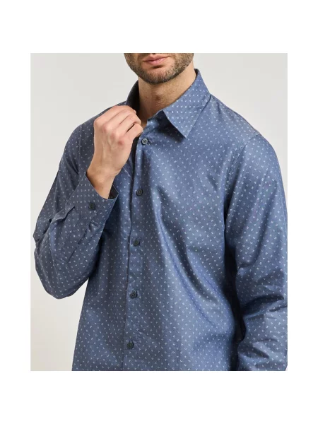 Armani Exchange Koszule Mężczyzna L Cotton Shirt niebieski