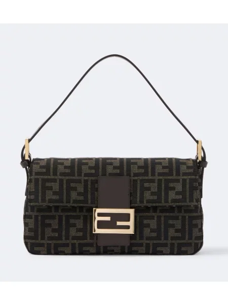 Geantă Fendi din jacard maro