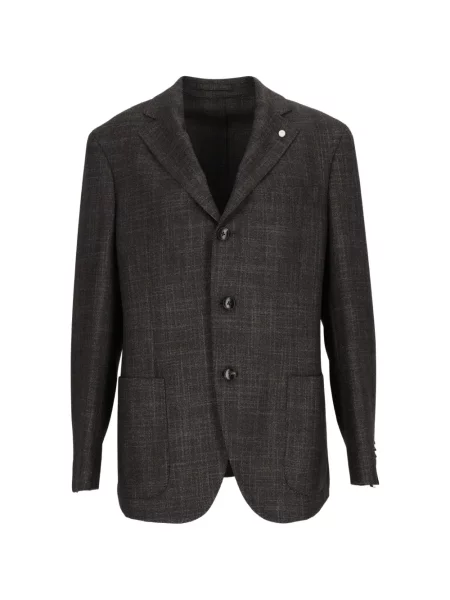Sacou Luigi Bianchi cu model herringbone gri