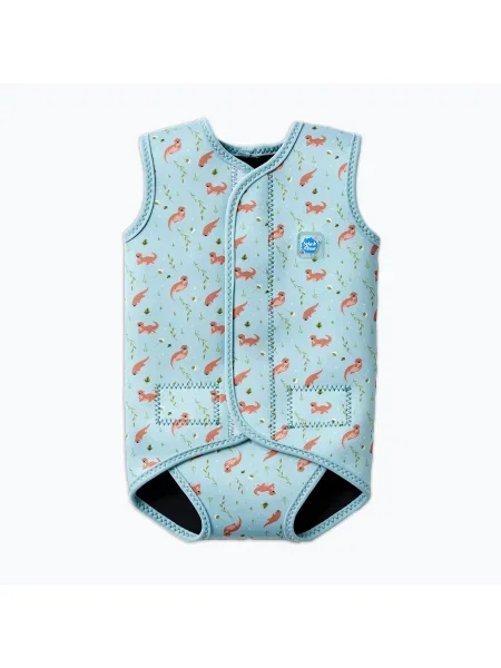 Детски неопренов костюм за плуване Splash About Baby Wrap playful otters синьо