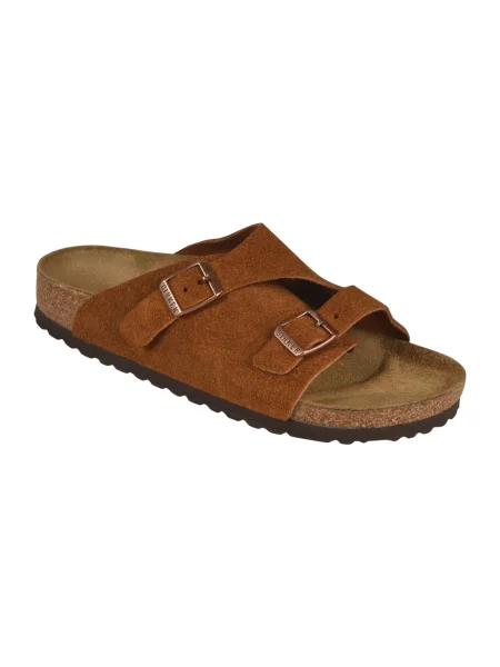 Klapki Birkenstock skórzane brązowe